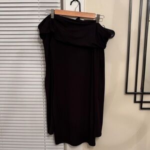 Divided Elegant Black off-Shoulder Dress